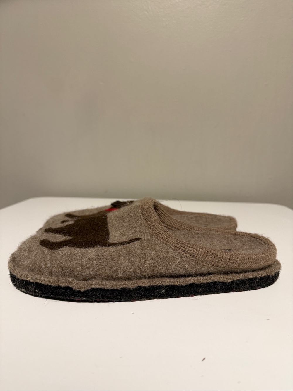 Haflinger Doggy Earth Wool Slippers Womens EU 37 US 6-6.5
